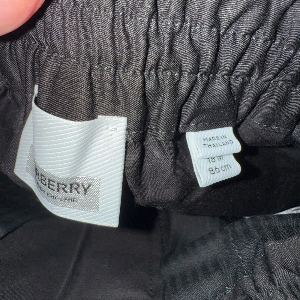 NWT Burberry Black Elastic Waist Trousers size 18 months